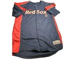 Dynasty Boston Red Sox‎ Jersey Large Blue Red White USA Baseball MLB Button Mens